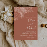 Budgetera Bröllop Terracotta Burnt Orange Blommigt<br><div class="desc">Budget Burnt Orange Minimalist Botanical Pampas Grass,  Handflatan Lövs,  Blommigt Flowers Sketch Line Art Terracotta (terra cotta) och Neutralt Brown Earth Tone Boho Bohemian Sketch Bröllop Höst (Fall),  Vinter,  Vår eller Sommarinbjudan - omfattar vackra och elegant manustypografi för den speciella Bröllopsdag firande.</div>