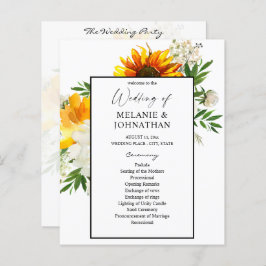 Budgetera Bröllopsprogrammet Artsy Solros Blommigt