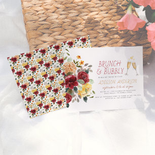 Budgetera Burgundy & Gult Blommigt Brunch & Bubly