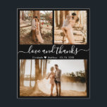 Budgetera Chic Fotokollage Bröllop Tack Flyer<br><div class="desc">Budget, Modern, Elegant, Handskriven Bröllop (3) Tre Photo Collage Tack-personliger till ett överkomligt pris med lågbudgetflygare. Snyggt bröllop tackar dig för en mall med tre foto på framsidan och ett foto på baksidan. ***NOTERA! *** RULLA FÖR MER INFORMATION! *** Med texten "Kärlek och tack" i ett snabbt och välskrivet typsnitt...</div>