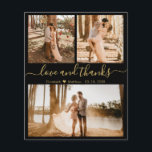 Budgetera Chic Fotokollage Bröllop Tack Flyer<br><div class="desc">Budget, Modern, Elegant, Handskriven Bröllop (3) Tre Photo Collage Tack-personliger till ett överkomligt pris med lågbudgetflygare. Snyggt bröllop tackar dig för en mall med tre foto på framsidan och ett foto på baksidan. ***NOTERA! *** RULLA FÖR MER INFORMATION! *** Med texten "Kärlek och tack" i ett snabbt skrivet typsnitt för...</div>