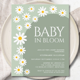 Budgetera Daisy Baby i Bloom Baby Shower Inbjudan