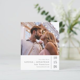 Budgetera Elegant två foto Bröllop spara datum