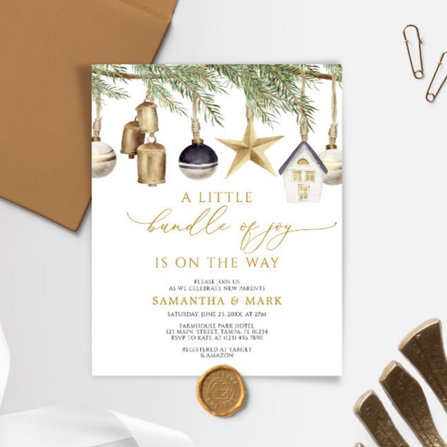 Budgetera en liten bunt med Joy Baby Shower Inbjud (Skapare uppladdad)
