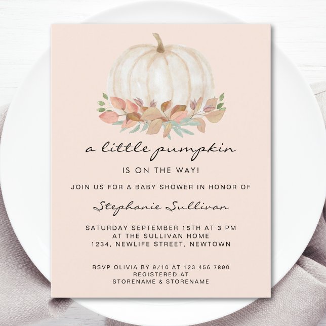 Budgetera en liten Pumpkin Blommigt Baby Shower In (Skapare uppladdad)