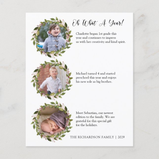 Budgetera ett års recensionsfotokort för gransknin flygblad (Framsidan)