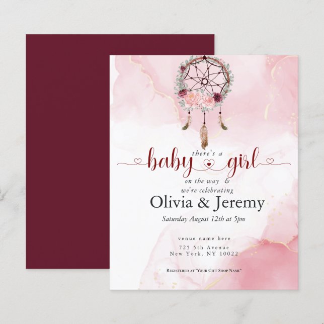 Budgetera Flicka på hur Rosa Dream Catcher (Fram/baksida)