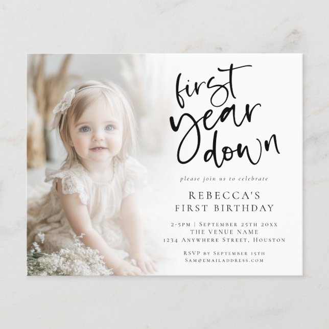 Budgetera första året nedåt foto 1:a födelsedag (Framsida)