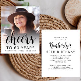 Budgetera fotokörer, svart skript 60:e födelsedag