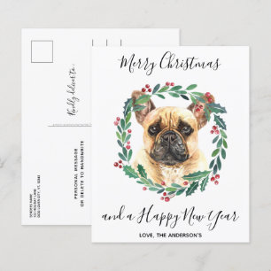 Budgetera Fransk Bulldog Hund God jul vykort