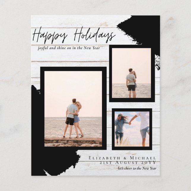 Budgetera Glad helg fotokort Abstrakt Modern Flygblad (Framsidan)