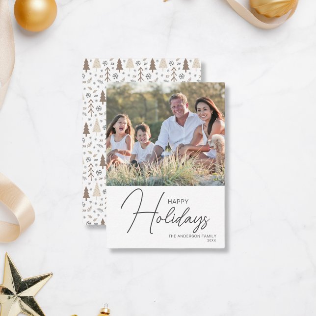 Budgetera Glad helg Modern fotopilingskort Anteckningskort (Create your own budget personalized photo Christmas Card by MINTIC DESIGN STUDIO)
