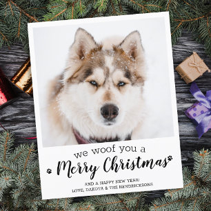Budgetera God jul från Hund Pet-fotokort