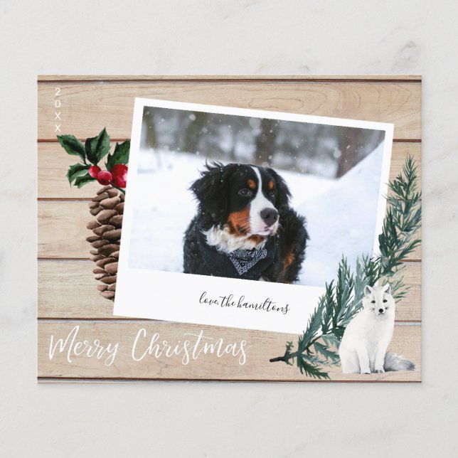 Budgetera God jul Wood, Hund och snabbfoto Flygblad (Framsidan)