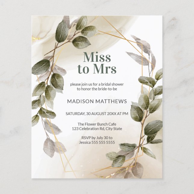 Budgetera  Grönt, Guld vattenfärgsfärg, Möhippa (Framsida)