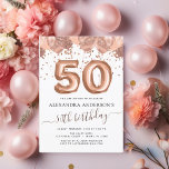 Budgetera Guld-ballonger för Ro 50:e Födelsedagsfe Flygblad<br><div class="desc">Budgetfemtionde (50:e) femtio Födelsedagsfesters  Rosa - Ro Guld-ballonger och Konfetti Födelsedagsfest inbjudan . Detta är perfektens födelsedag för en modern Födelsedagsfest för Gnistran Girly i Ro Guld och  Rosa Glitter. Kontakta designern om du vill matcha anpassade objekt.</div>