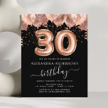 Budgetera Guld-ballonger i Ro 30års födelsedag Par<br><div class="desc">Budget Trettionde (30:e) Trettio Födelsedagsfesters  Rosa - Ro Guld-ballonger och Konfetti Födelsedagsfest inbjudan . Detta är perfektens födelsedag för en modern Födelsedagsfest för Gnistran Girly i Ro Guld och  Rosa Glitter. Kontakta designern om du vill matcha anpassade objekt.</div>