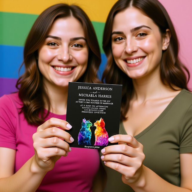 Budgetera 🌈 HBT-frågor direkt till dig Inbjudningar (Budget🌈 LGBTQ Purrfectly Yours Invitation)