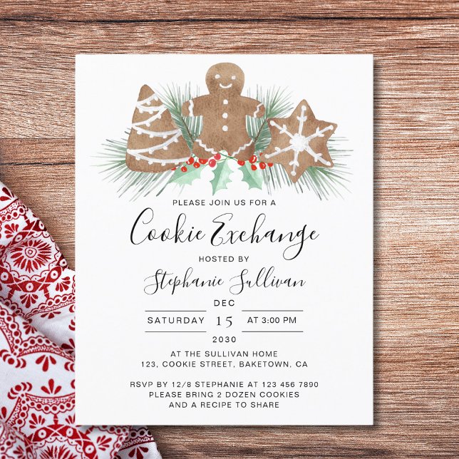 Budgetera Helgdag - jul, cookie Exchange Inbjudan (Skapare uppladdad)