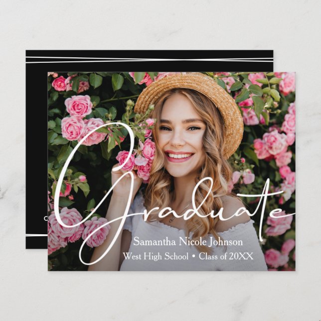 Budgetera inbjudningar till Photo Student-partiet (Fram/baksida)