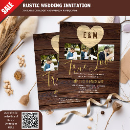 Budgetera inbjudningar till Rustic Photo Collage W