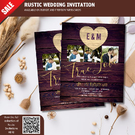 Budgetera inbjudningar till Rustic Photo Collage W