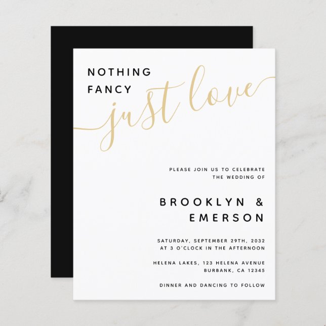 Budgetera ingenting Finare just Kärlek bröllopsinb (Fram/baksida)