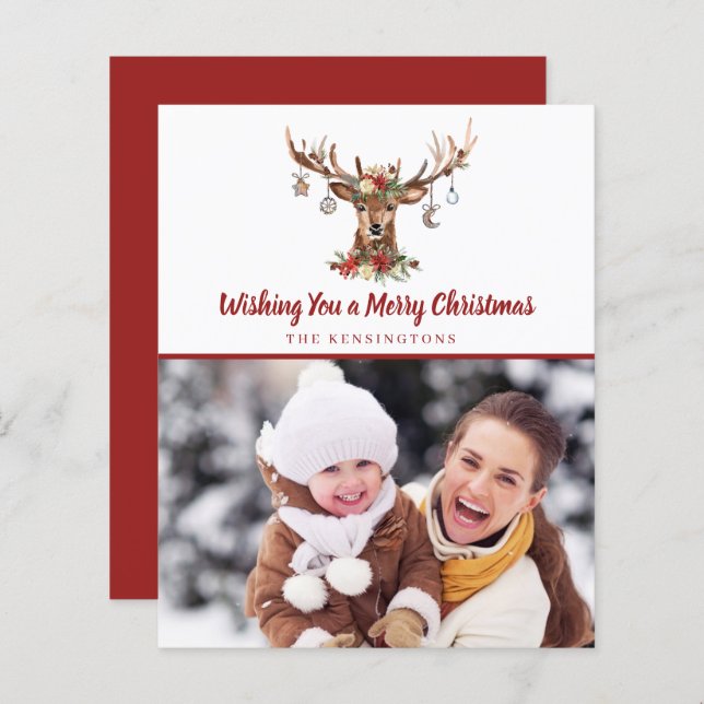 Budgetera jul-Hjorten - Helgdag - foto (Fram/baksida)