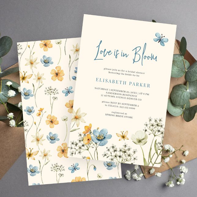 Budgetera kärlek i blomman inbjudningskort för möh brevpapper (Skapare uppladdad)