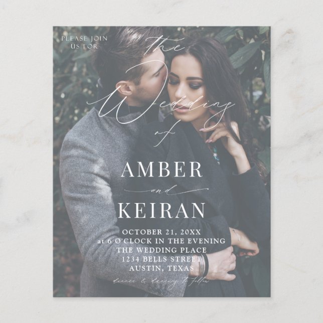 Budgetera knappt några skuggor - Photo Bröllop Flygblad (Framsidan)