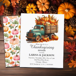 Budgetera Lastbil med Pumpkins-Thanksgiving-inbjud