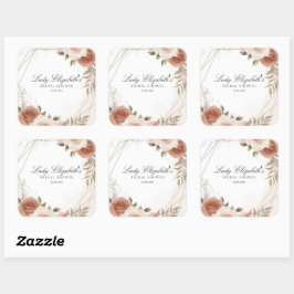 Budgetera Lila Blommigtar Bridgerton Möhippa Fyrkantigt Klistermärke