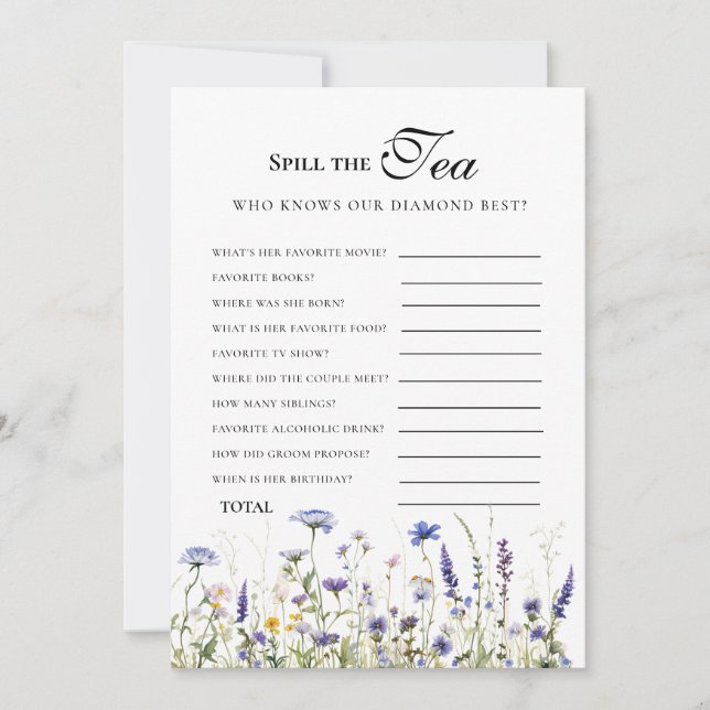 Budgetera Lila Blommigtar Bridgerton Möhippa Inbjudningar (Framsida)