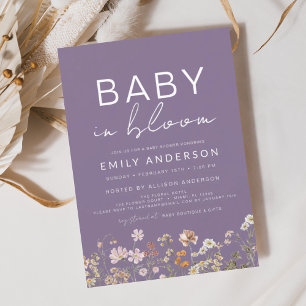 Budgetera Lila Wildblomma Baby i Bloom Baby Shower