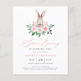 Budgetera lite bunny Rosa Blommigt första födelse