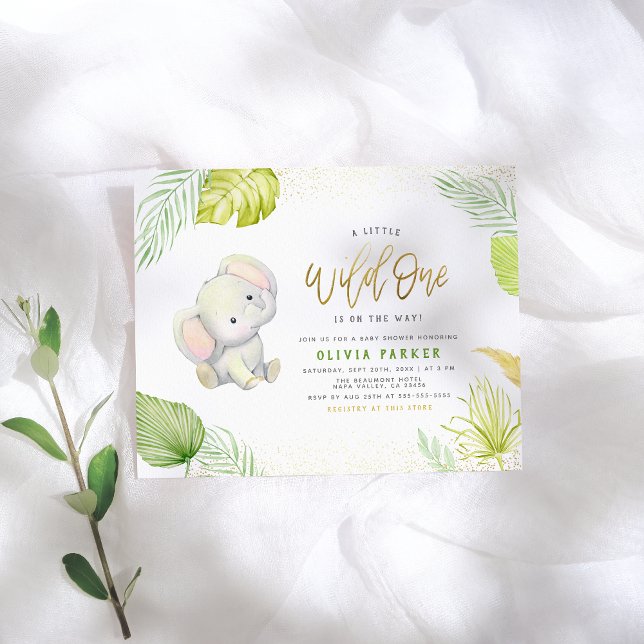 Budgetera lite Vild ett elefant Guld Baby Shower (Skapare uppladdad)