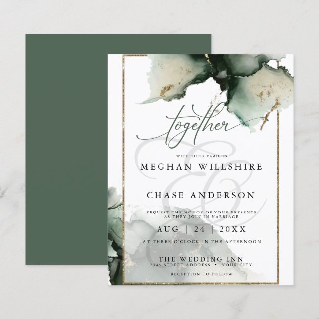 Budgetera men vacker Grönt för Abstrakt (Fram/baksida)