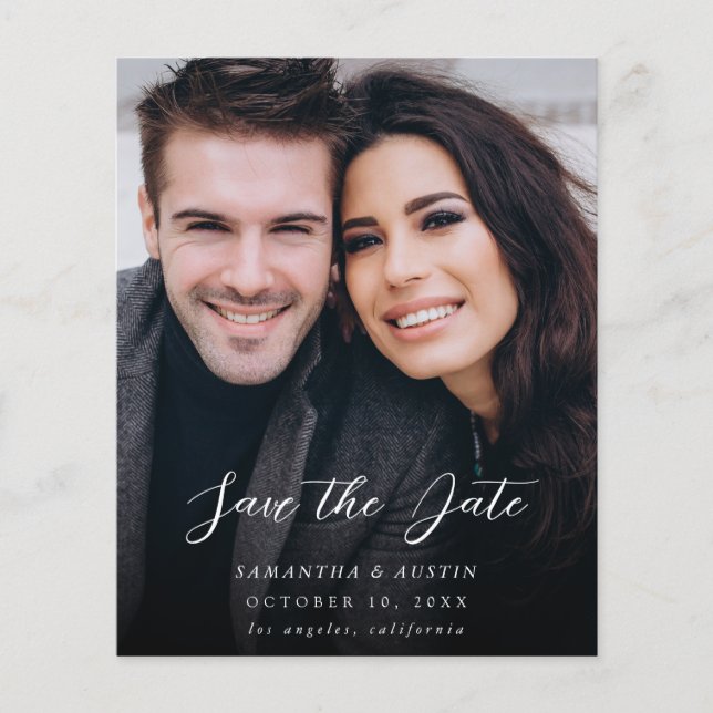 Budgetera MOD V FotoElegant Spara datum - mörkare Flygblad (Framsidan)