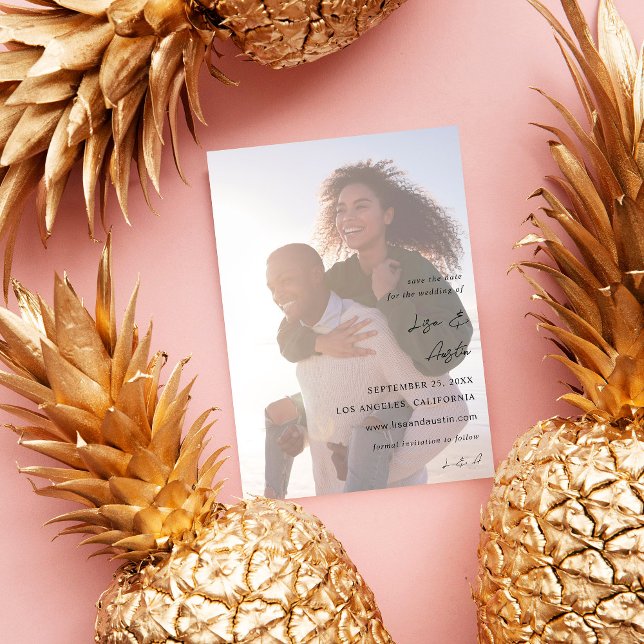 Budgetera MODETS kalligrafi med Duo-foto Spara dat Flygblad (Skapare uppladdad)