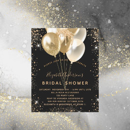 Budgetera Möhippa svarta guld glitter-ballonger