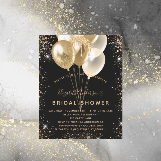 Budgetera Möhippa svarta guld glitter-ballonger (Skapare uppladdad)