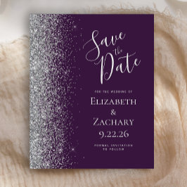 Budgetera Mörk Lila Silver Spara datumkort