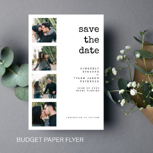 Budgetera multifotokollage bröllop spara datum flygblad