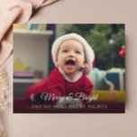 Budgetera Nyfödd bebis: inget mer dolt Helgdag för<br><div class="desc">Meddela din familj och dina vänner att det inte finns fler tysta nätter i ditt hus med detta söta fotojulkort. Anpassa med 1 foto på framsidan och 3 foton på baksidan tillsammans med all information om ditt babys-födelsetal. Besök min christmas-kortsamling om du vill visa alla alternativ för helgdag-kortet i nyfödd...</div>