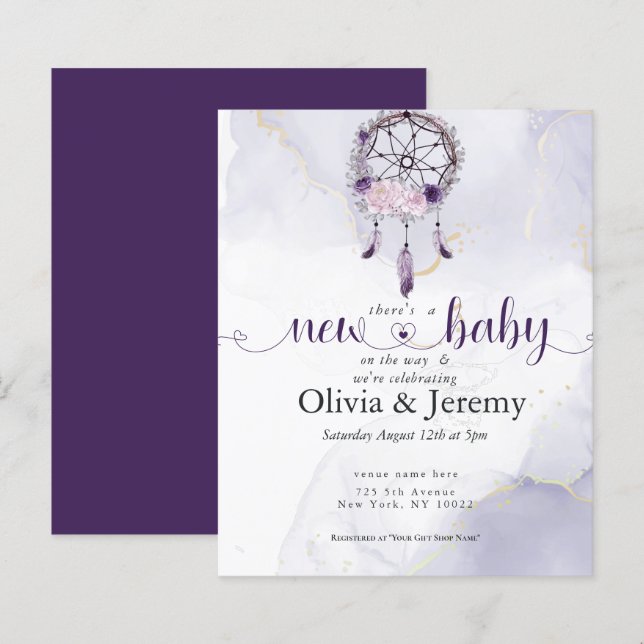 Budgetera Nyfödd bebis på Way Lila DreamCatcher (Fram/baksida)