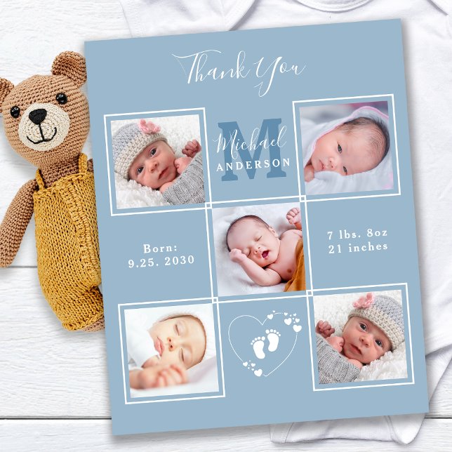 Budgetera Nyfödd bebis Tack Elegant 5 Fotokollage (Skapare uppladdad)