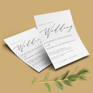 Budgetera PAPPER Elegant, minimalistiskt skript Br Flygblad