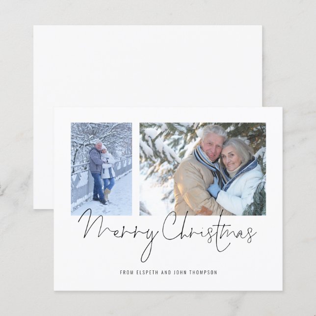 Budgetera par 2 fotoskript-God jul-kort (Fram/baksida)