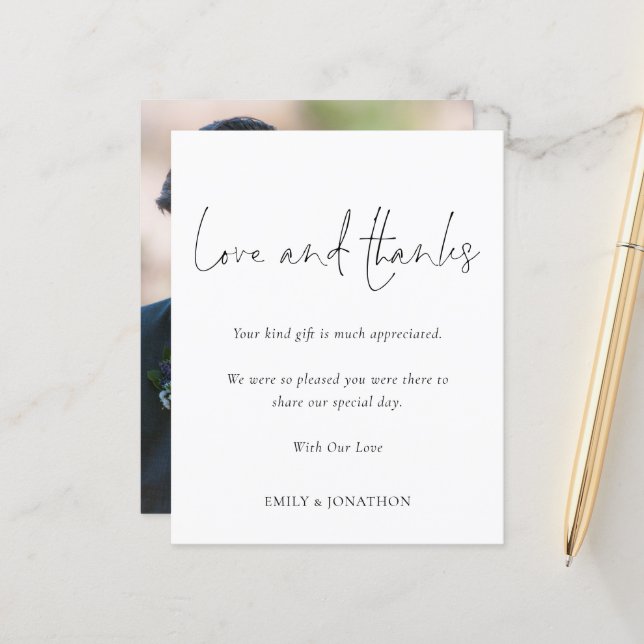 Budgetera Photo Bröllop Kärlek och tackskript (Fram/Back In Situ)