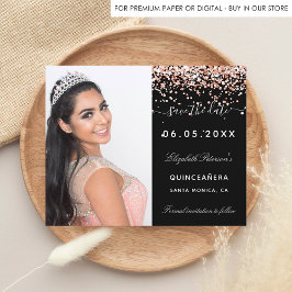 Budgetera Quinceanera svart ro-foto Spara datum